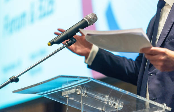 Hybrid classroom setup with AV equipment for educational events